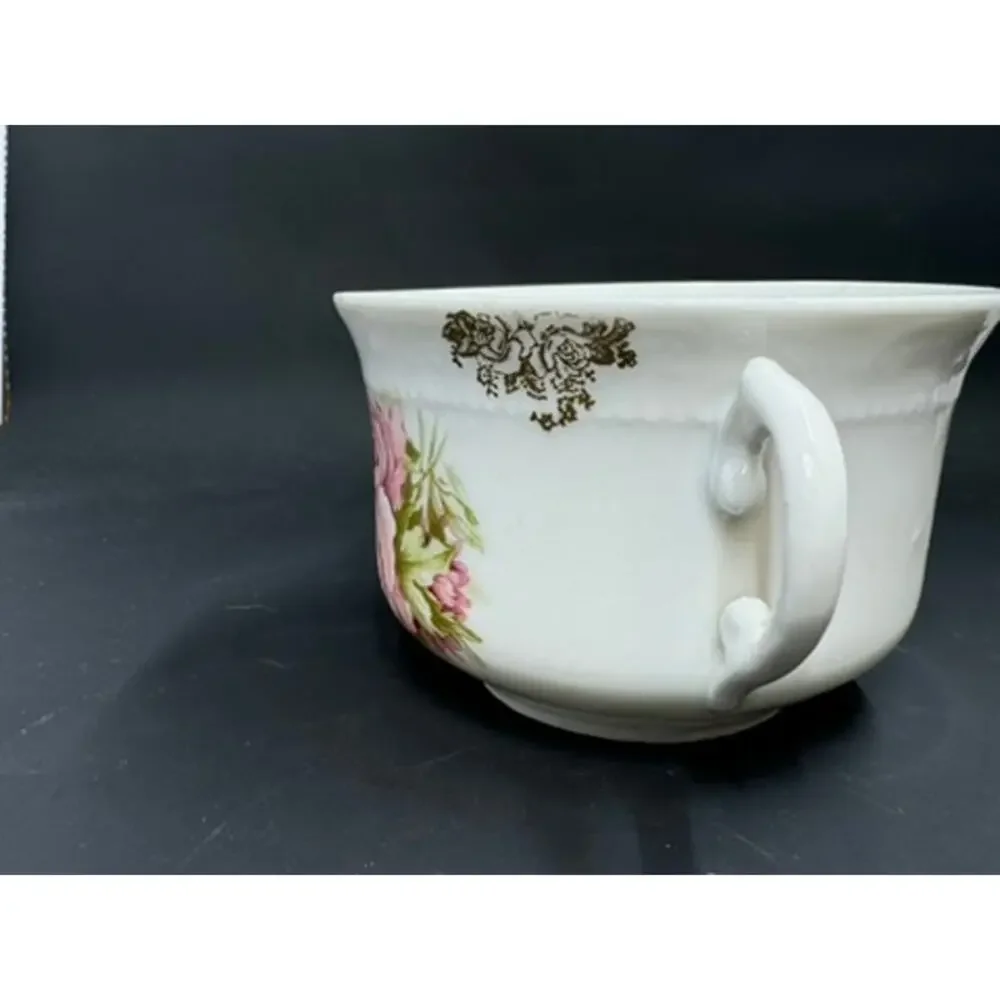 Tea Cup & Saucer Set,No Markings,Pink Peonies, Gold Clusters,No Chips Or Crazing
